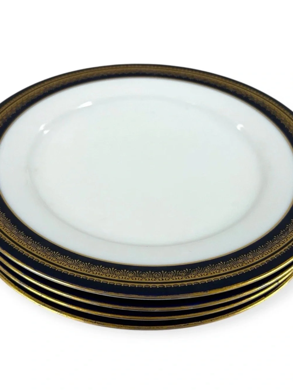 Noritake Legacy Vienna 2796 Set of 4 Dinner Plates 10.5” Blue 24K Gold Trim Vtg